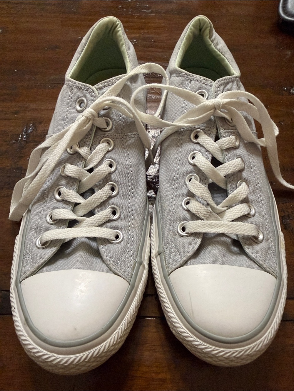 Classic Light Gray Canvas Low-Top Sneakers